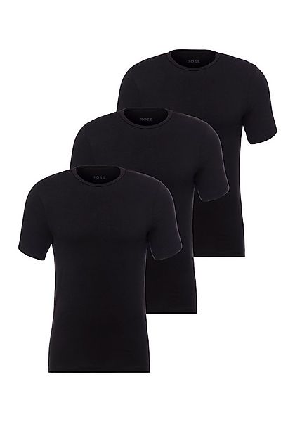 BOSS T-Shirt TShirt RN 3P Natura (3-tlg) einfarbiges T-Shirt mit Markenlabe günstig online kaufen
