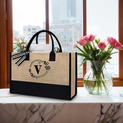OKWISH Einkaufsshopper Personalisierte Initialen Tragetasche Strandtasche günstig online kaufen