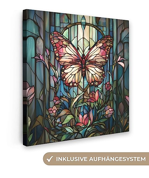 OneMillionCanvasses® Leinwandbild Schmetterling - Rosa - günstig online kaufen