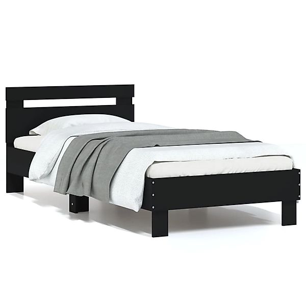 vidaXL Bettgestell mit Kopfteil Schwarz 90x200 cm Holzwerkstoff1937824 günstig online kaufen