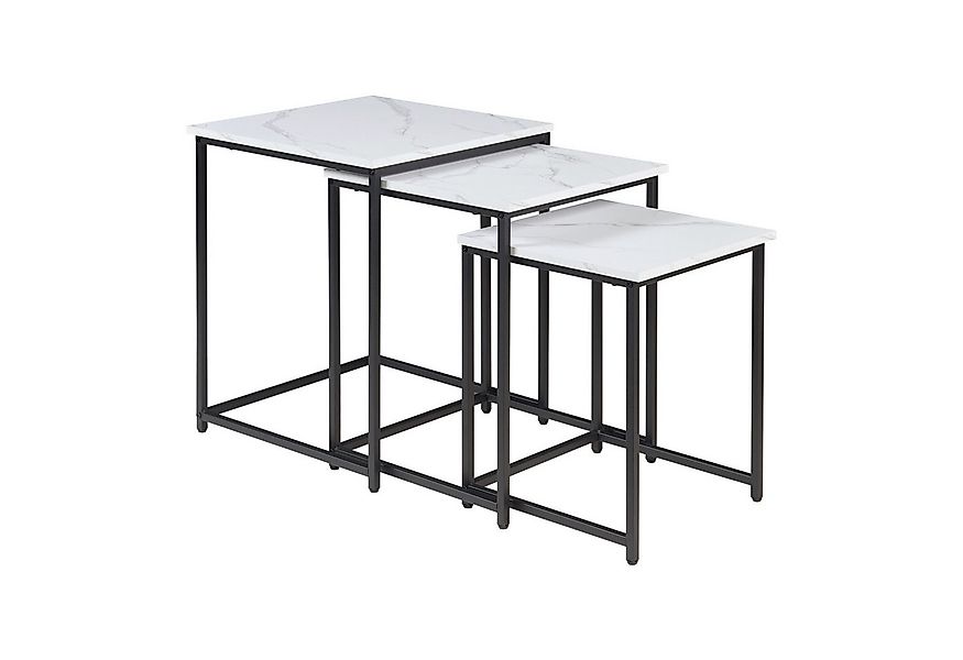 en.casa Satztisch (Set, 3-St), »Trollhättan« in verschiedener Größe Marmoro günstig online kaufen