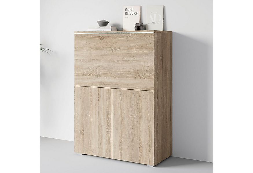 Home affaire PC-Schrank Vera, Sekretär, Home-Office-Schreibtisch mit LED-Be günstig online kaufen