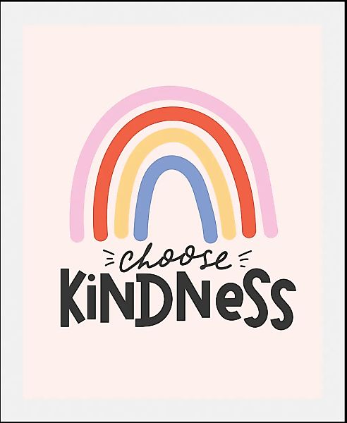 queence Bild "Choose Kindness" Kunst  Motivationsbilder  Regenbogen  Schrif günstig online kaufen