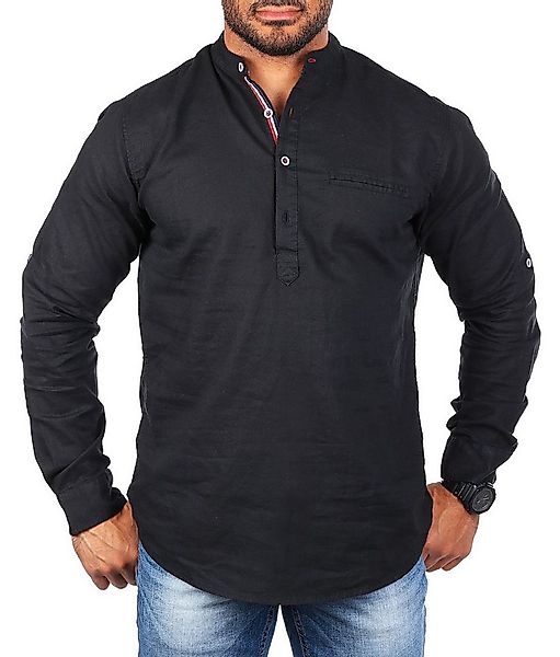 CARISMA Langarmhemd Stehkragen Tunika Baumwoll Leinen Mix legere 8443 Regul günstig online kaufen