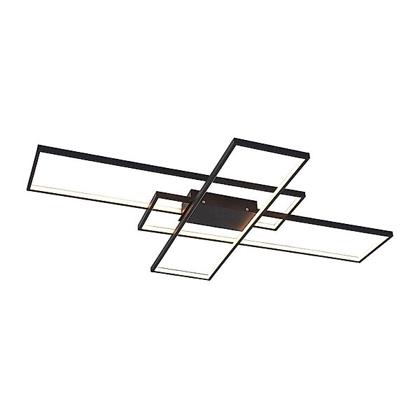 Lindby LED Deckenleuchte Tetson 9639348 Dimmbar Modern in Schwarz aus Metal günstig online kaufen