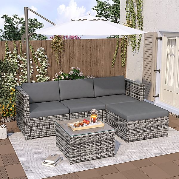 Flieks Gartenlounge-Set, (2-tlg), Polyrattan Gartenmöbel mit günstig online kaufen