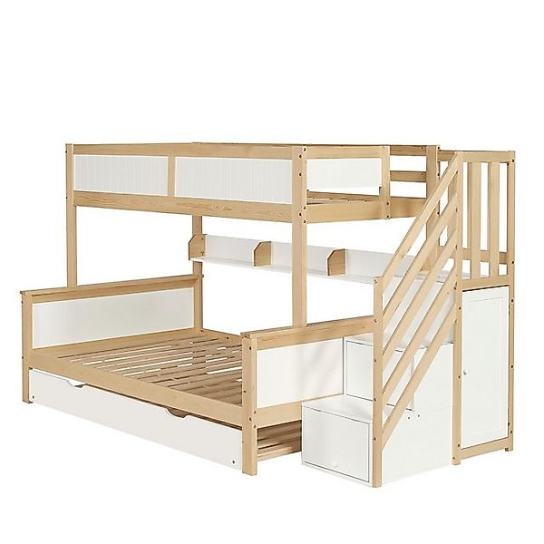 Odikalo Etagenbett Kinderbett Rollbett Kleiderschrank Ecktreppe 90x200&120* günstig online kaufen