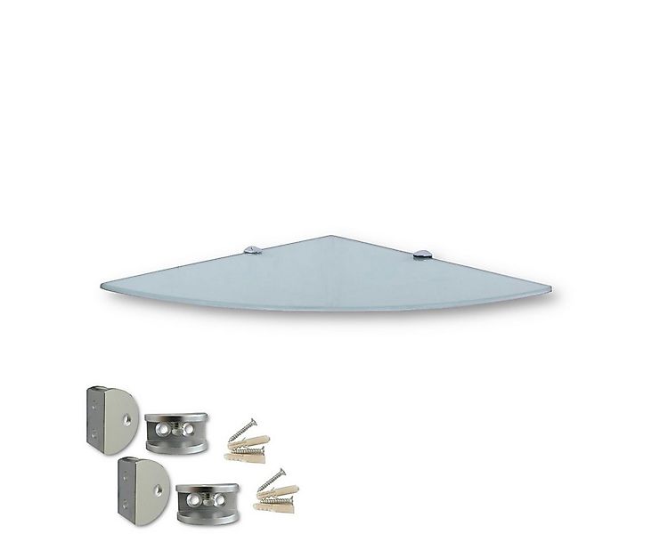 HOOZ Wandregal Eckregal aus Sicherheitsglas mit Halterung - Weiß 25 x 25 x günstig online kaufen