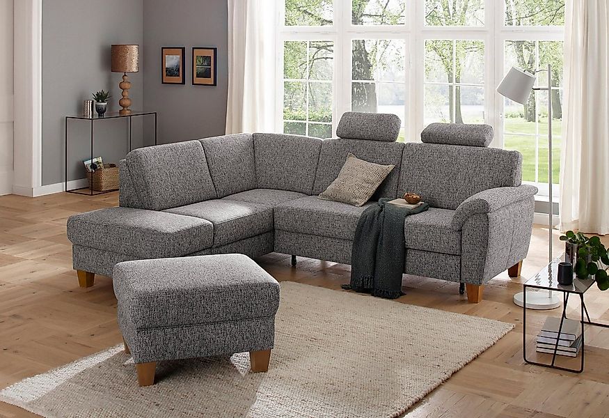 Home affaire Ecksofa "Alta L-Form", mit Federkern und Kontrastnaht, Füße Bu günstig online kaufen