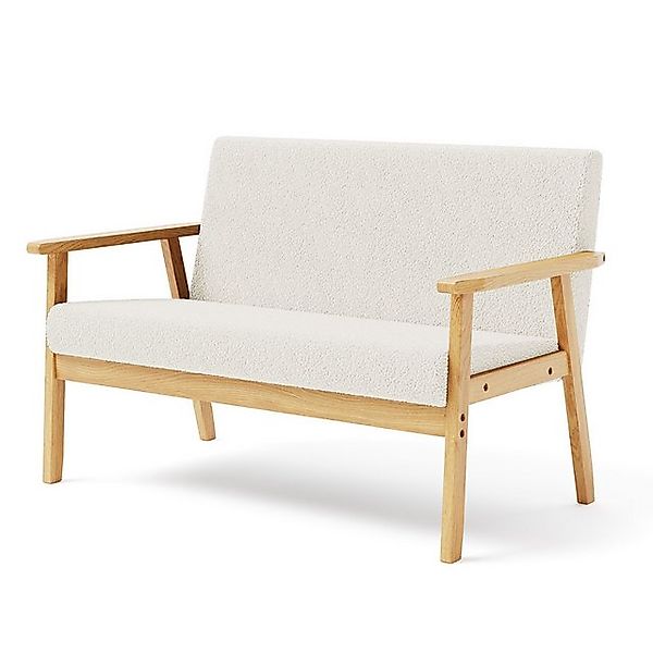 OUNUO Sofa 2 Sitzer Sofa Couch Loungesofa Modern und Skandinavisch, Weiß günstig online kaufen