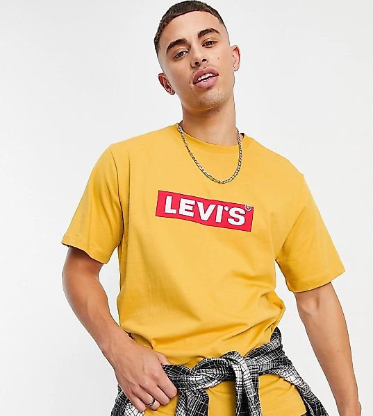 Levi's – Locker geschnittenes T-Shirt in Gelb mit Logobox auf der Brust, ex günstig online kaufen