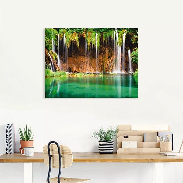 Artland Wandbild »Schöner Wasserfall im Wald«, Gewässer, (1 St.), als Leinw günstig online kaufen