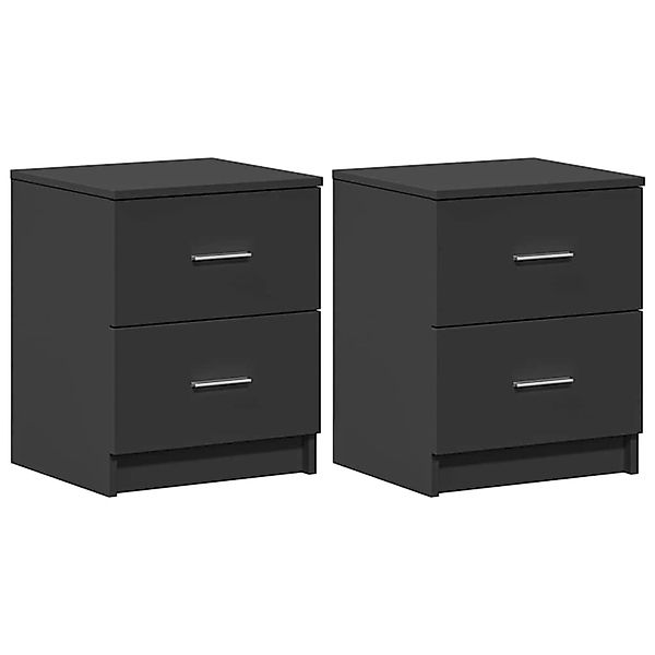 vidaXL Nachttische 2 Stk, mit 2 Schubladen Schwarz 40x36x50 cm 858788 günstig online kaufen