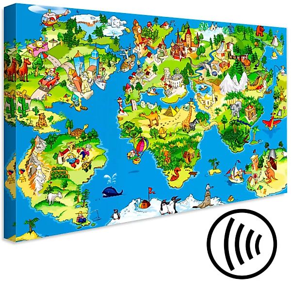 Wandbild Children's Map (1 Part) Wide XXL günstig online kaufen