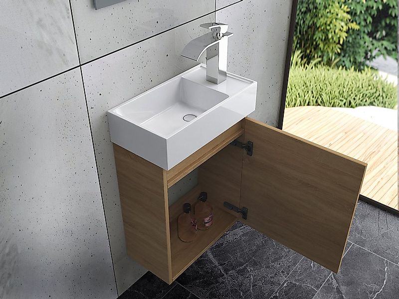 Faizee Home Badmöbel-Set Badmöbel 40 cm Badschrank Waschtisch Unterschrank günstig online kaufen