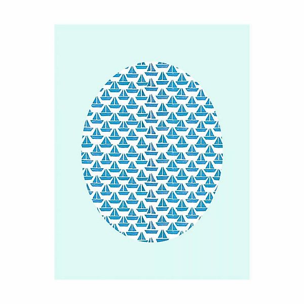 Komar Poster Shelly Patterns Aqua Sea Breeze B/L: ca. 40x50 cm günstig online kaufen