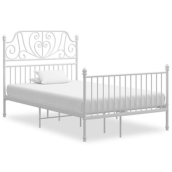 furnicato Bettgestell Weiß Metall 120x200 cm günstig online kaufen