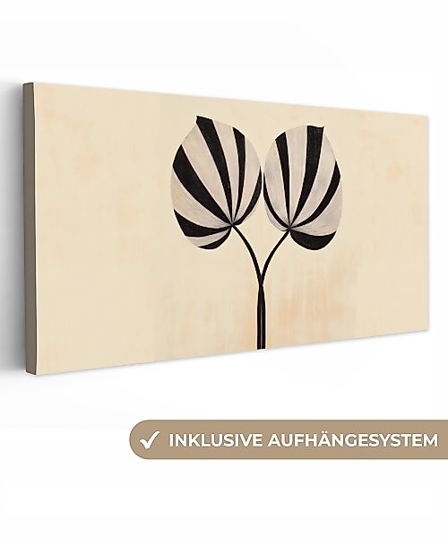 OneMillionCanvasses® Leinwandbild Panorama Blätter - Gestreift günstig online kaufen