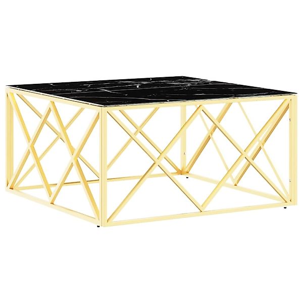 vidaXL Couchtisch Golden 80x80x40 cm Edelstahl und Glas 349972 günstig online kaufen