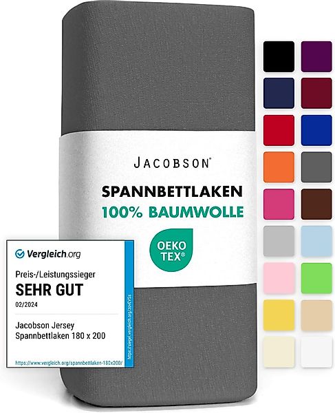 Jacobson Spannbettlaken aus 100% Baumwolle, Jersey günstig online kaufen