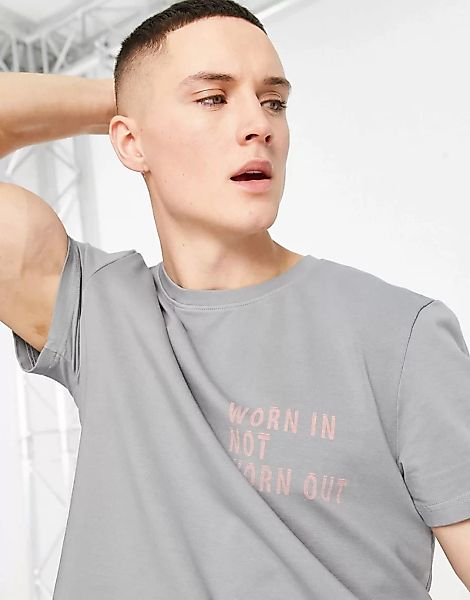 Bolongaro Trevor – Sport – T-Shirt im Used-Look-Grau günstig online kaufen