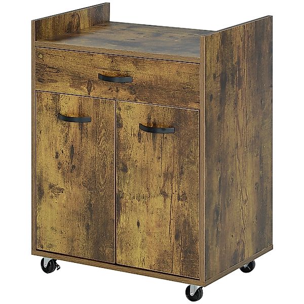 HOMCOM Küchenwagen Servierwagen für Mikrowelle mit Schublade und Schrank, K günstig online kaufen