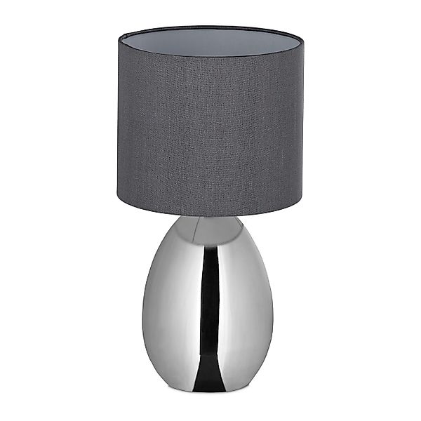 relaxdays Nachttischlampe Tischlampe Metall & Stoff, günstig online kaufen