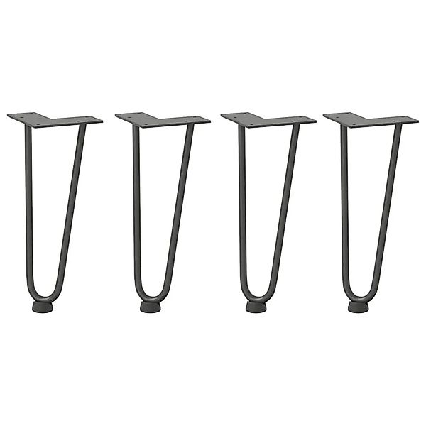 vidaXL Haarnadelbeine für Couchtisch 4 Stk Anthrazit 30 cm Massivstahl 4012 günstig online kaufen