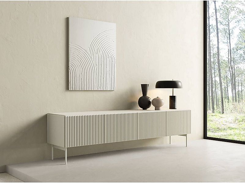 yourhouse24 Lowboard RTV-Schrank Muti 4D 195x51x40 cm Schwarz, Kaschmir günstig online kaufen