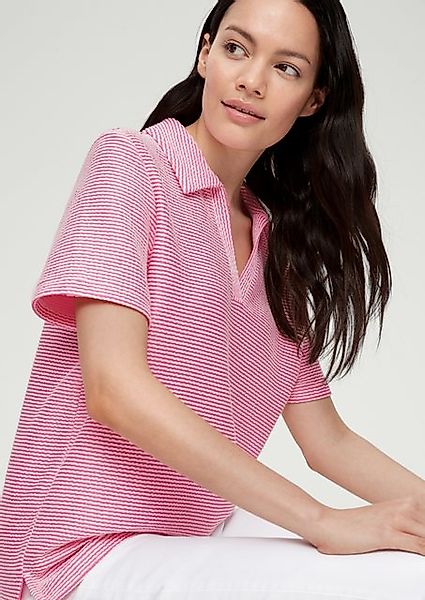 s.Oliver Kurzarmshirt Shirt mit Jacquardmuster günstig online kaufen