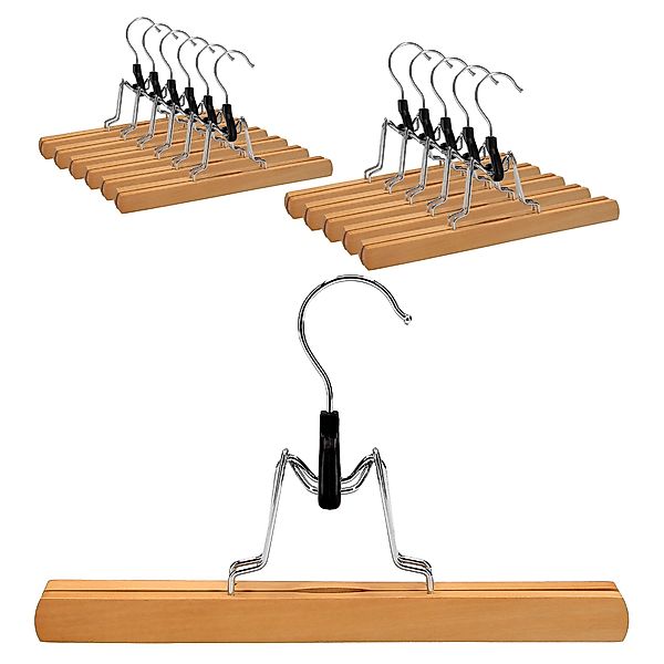 Generisch Kleiderbügel 12x Hosenspanner aus Holz günstig online kaufen