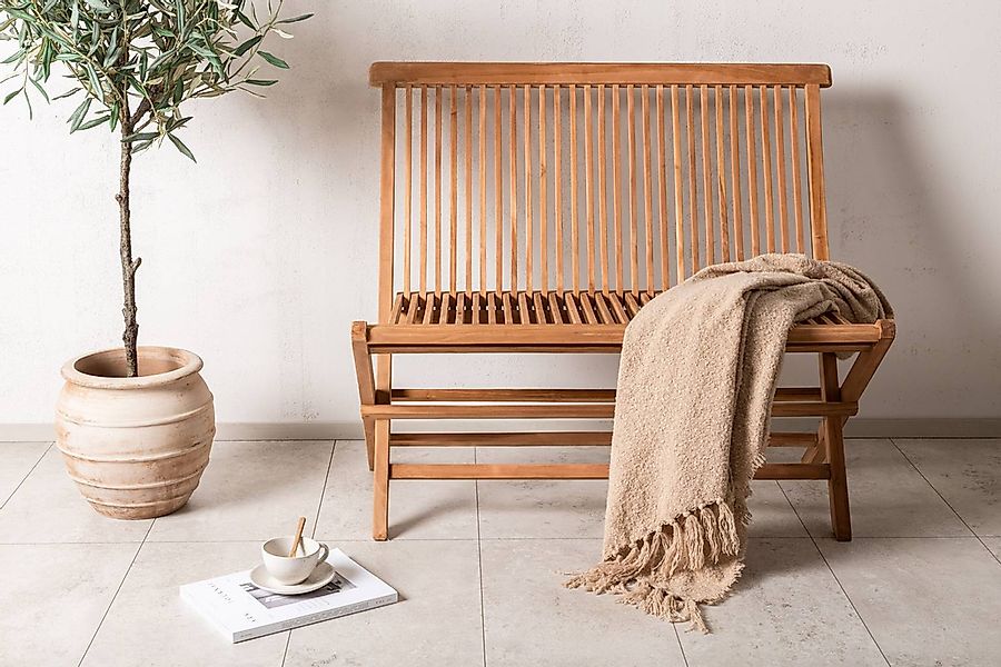 Gartenbank Ghana – praktische Klappbank aus Teakholz günstig online kaufen