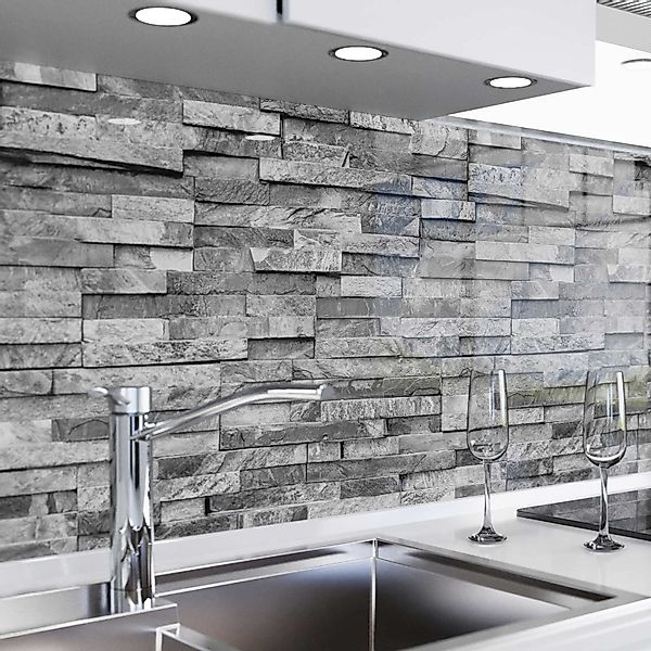 danario Küchenrückwand Folie selbstklebend, Glasoptik, Spritzschutz günstig online kaufen