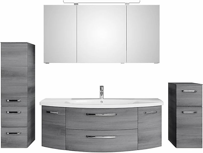 Saphir Badmöbel-Set »Serie 4010 4-teilig Keramik-Waschtisch mit LED-Spiegel günstig online kaufen