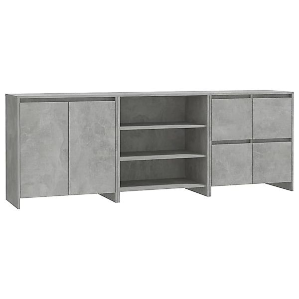 vidaXL 3-Tlg Sideboard Betongrau Holzwerkstoff 3098076 günstig online kaufen