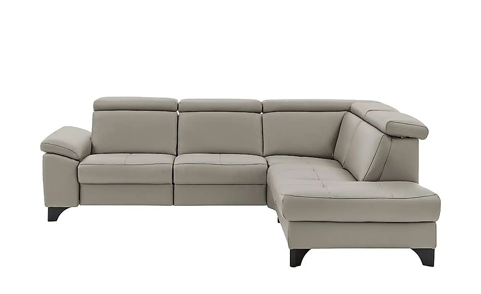 meinSofa Ecksofa Echtleder Linda ¦ grau ¦ Maße (cm): B: 261 H: 98 T: 209 Po günstig online kaufen