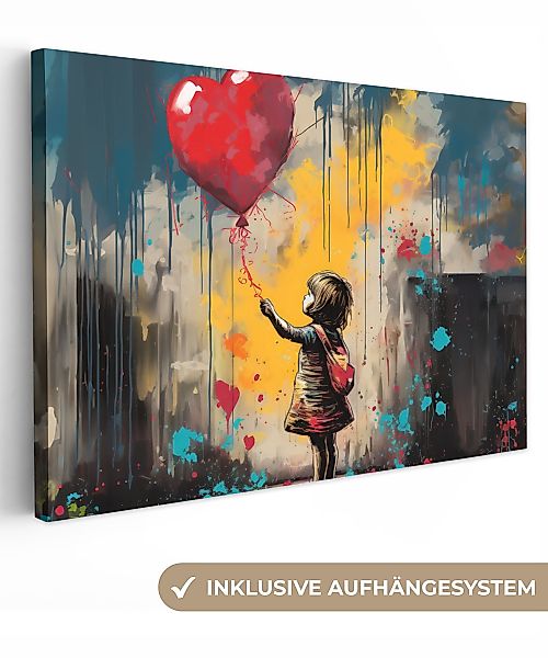 OneMillionCanvasses® Leinwandbild Mädchen - Luftballon - günstig online kaufen