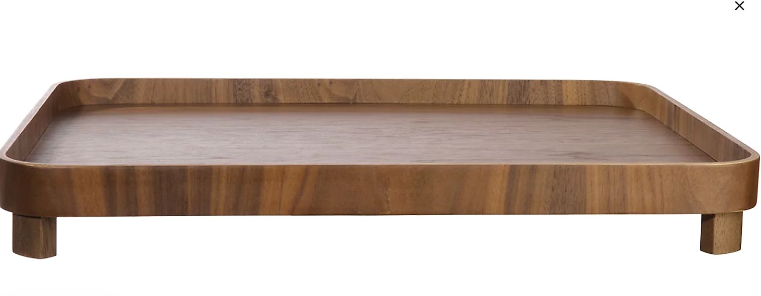Tablett mit Erhöhung – Walnussholz, 45,5 x 36 cm, braun matt günstig online kaufen