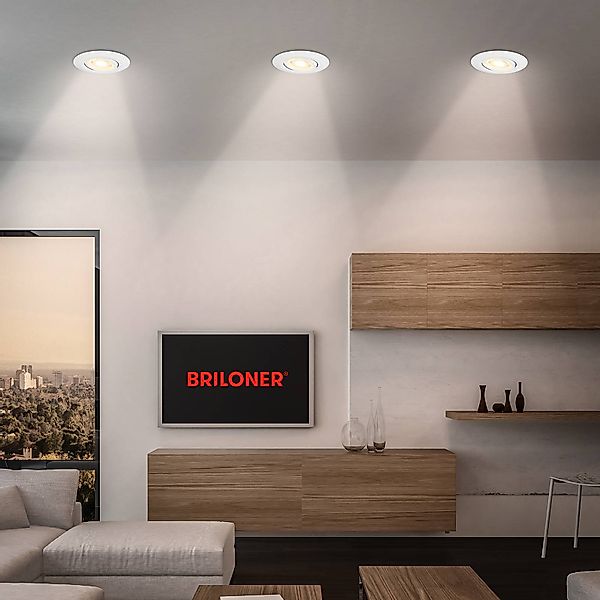 LED-Einbauleuchte Klira, weiß, Ø 9 cm, schwenkbar, 3er günstig online kaufen
