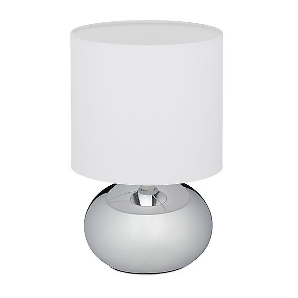 relaxdays Nachttischlampe Touch, Silber günstig online kaufen
