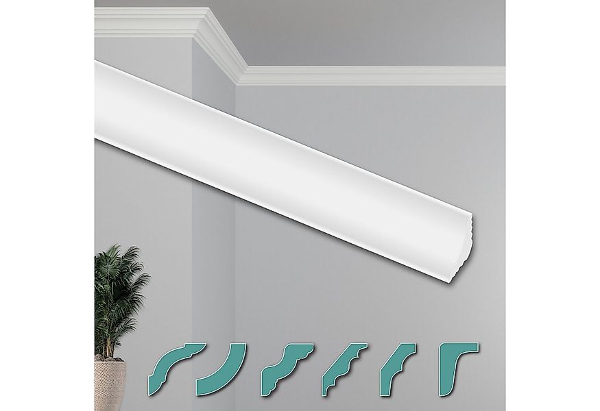 Hexim Deckenleiste ZG1, 50 Meter / 25 Leisten, Deckenleisten modern XPS Sty günstig online kaufen