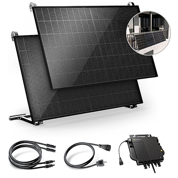 Solakon Balkonkraftwerk 1000W Solaranlage mit Balkonhalterung Steckerfertig günstig online kaufen