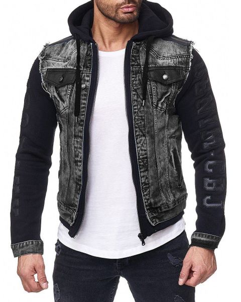 Cipo & Baxx Jeansjacke Kapuzen Sweatjacke günstig online kaufen