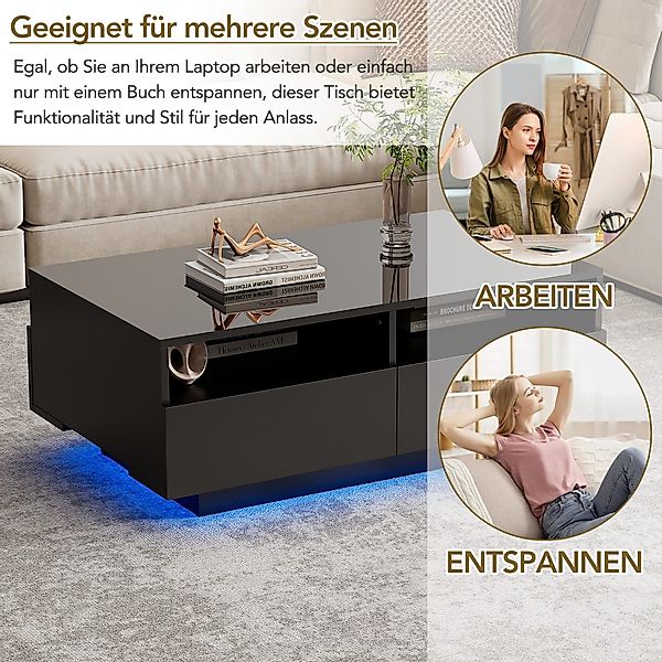Merax Couchtisch mit Schubladen und Stauraum günstig online kaufen