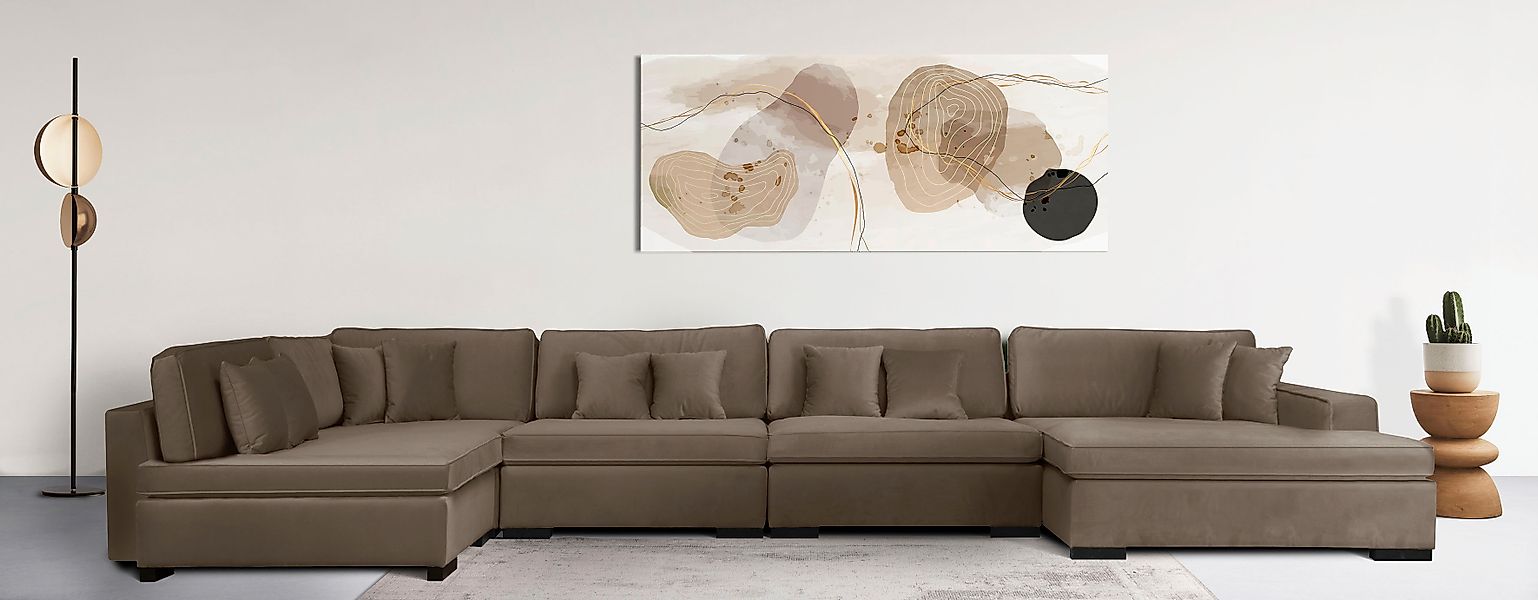 Home affaire Wohnlandschaft »Skara XXL U-Form«, Lounge-Sofa XXL mit Federke günstig online kaufen