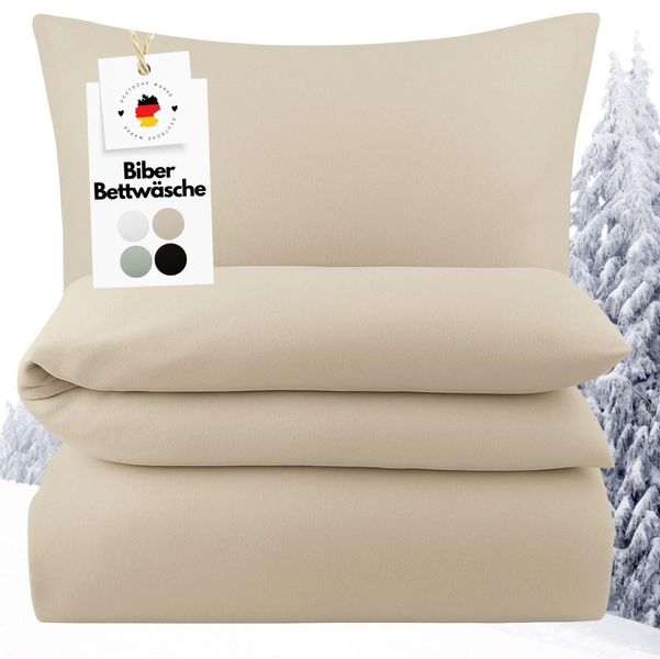 Carpe Sonno Bettwäsche Biber Bettwäsche Beige günstig online kaufen