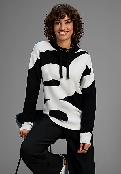 Laura Scott Jacquardpullover, mit abstraktem Muster und Bindebändern - NEUE günstig online kaufen