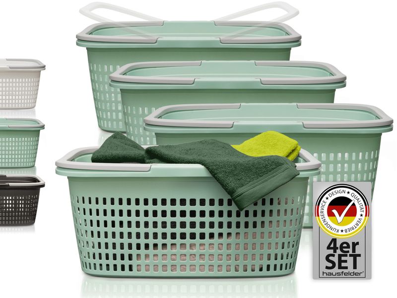 Hausfelder Wäschekorb Wäschewanne 58x37x25cm (Jadegrün, 6 günstig online kaufen