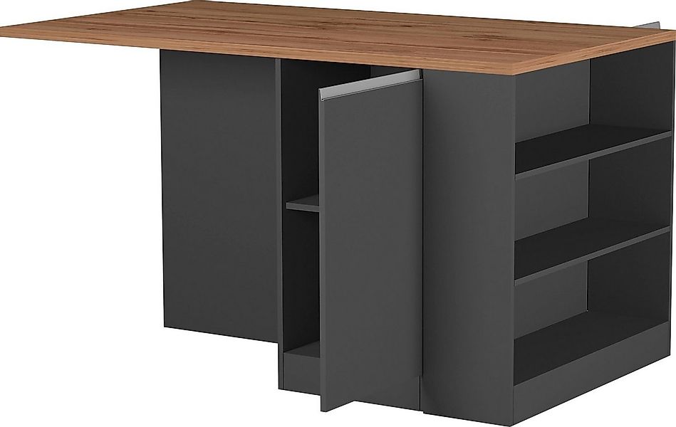 KOCHSTATION Kücheninsel KS-Sole, Breite 160 cm, 2 Türen, 4 offene Fächer günstig online kaufen