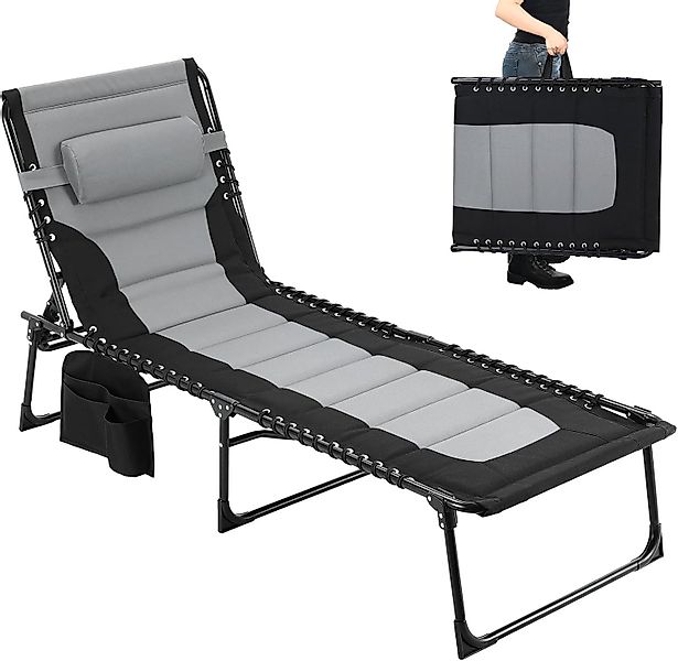 TLGREEN Gartenliege,XXL Sonnenliege klappbar,Gartenliege mit Kopfstütze, günstig online kaufen